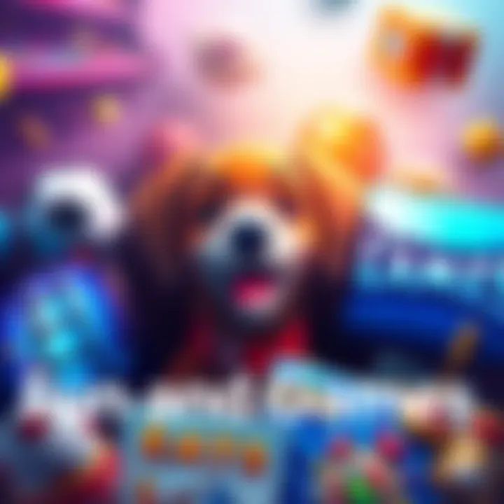 A collage of popular games including a dog image, a ladder challenge graphic, and a life-themed game representation.