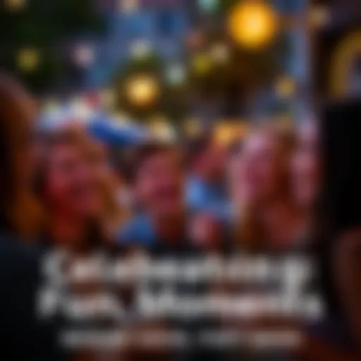 A group of friends laughing and celebrating together at a lively outdoor event