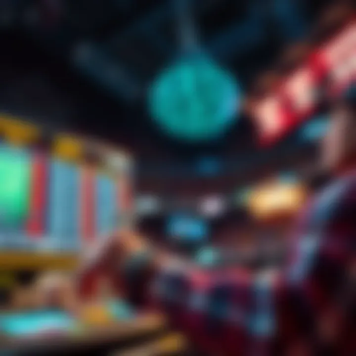 A person placing a bet on a sports game with funds shown on a digital screen, representing the idea of funded sports betting.