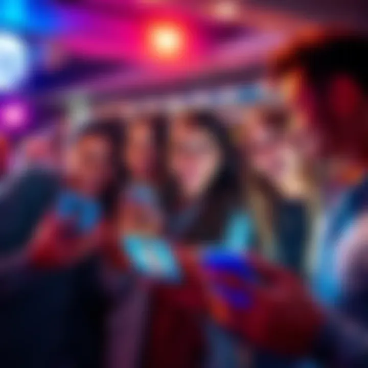 People Laughing at Funny Memes A group of friends laughing together while looking at funny memes on their phones