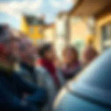 A group of people laughing together while watching a humorous scene in Port-La-Nouvelle, France.
