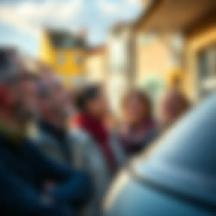 A group of people laughing together while watching a humorous scene in Port-La-Nouvelle, France.