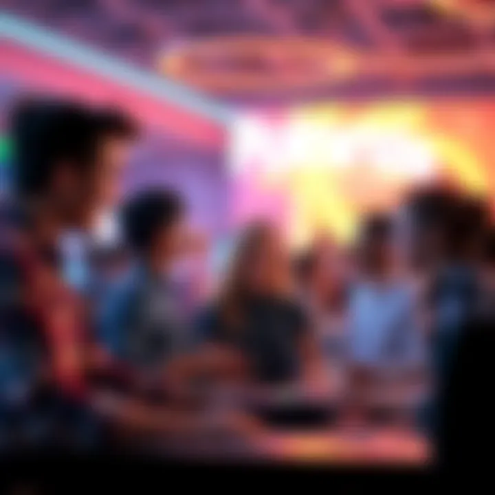 A group of people enjoying online gaming at Funrize, discussing their wins and cash-out experiences.