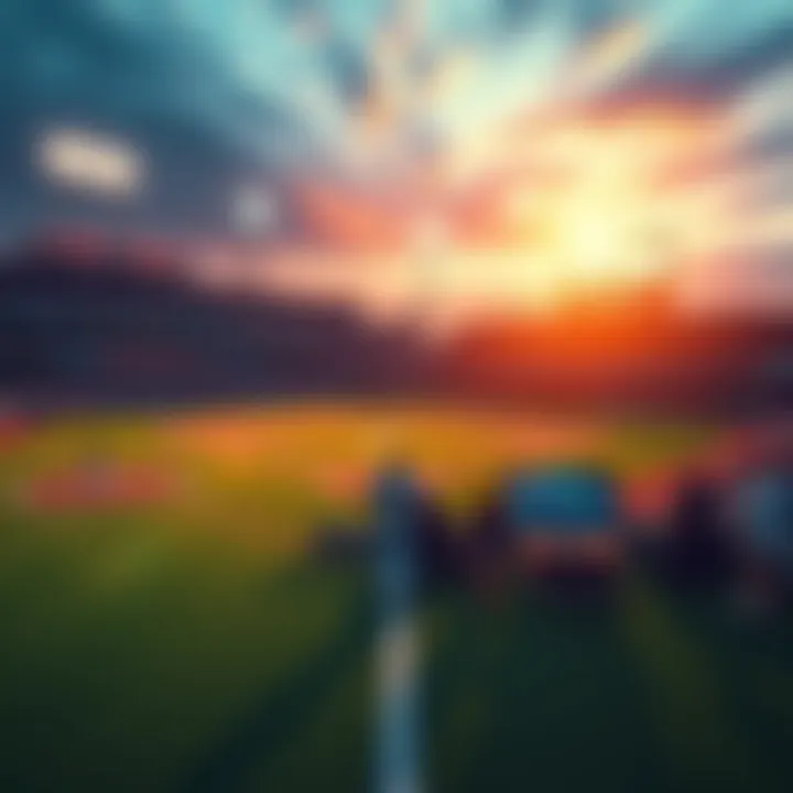 A baseball field with technology elements like screens and data displays, showcasing the future of Major League Baseball.
