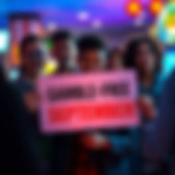 Gamble-Free September Commitment A person holding a sign that says 'Gamble-Free September' surrounded by supportive friends, symbolizing a commitment to recovery.