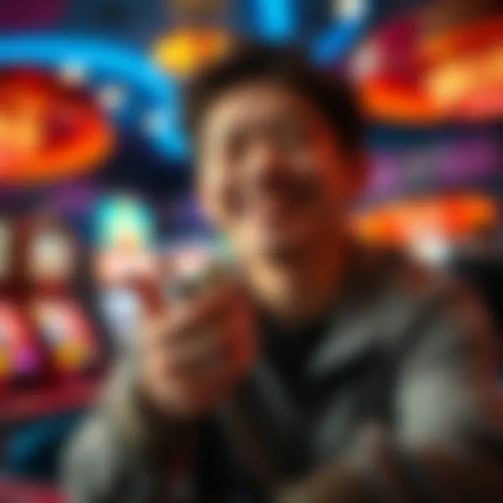 A young gambler smiles with a small pile of chips in hand, representing a turning point in their luck before facing a loss.