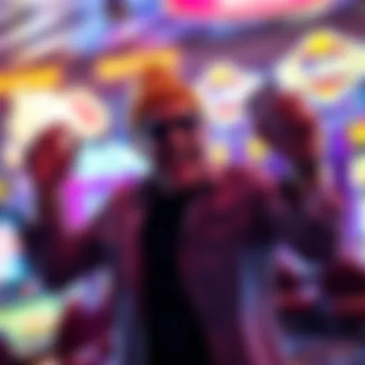 A happy gambler shows off cash winnings at Cherokee, NC casino after a successful game session