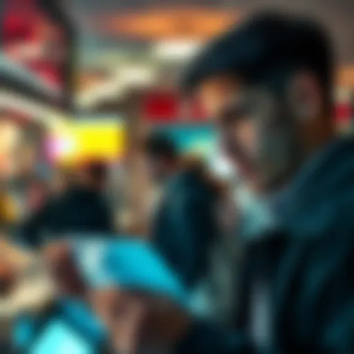 A person staring at a betting slip with a puzzled expression, checking their winnings and refund notice at a betting shop