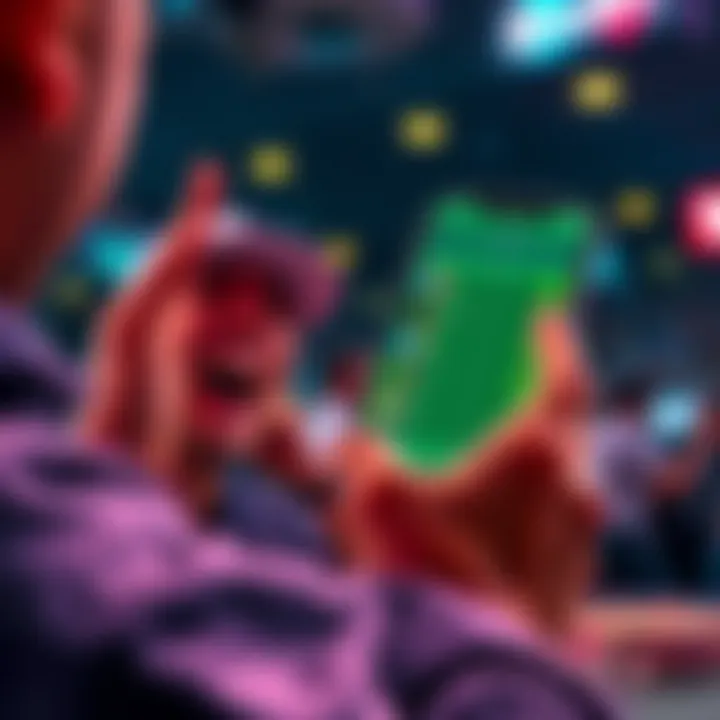 A person excitedly placing a $5 bet on an 8-leg parlay on their phone, showing a sports betting app with multiple game selections.