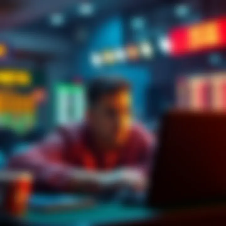 A person looking worried while reviewing betting picks on their laptop, showing potential losses