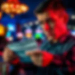 A beginner gambler looks at a betting slip with a worried expression, contemplating the shift from parlay bets to straight bets.