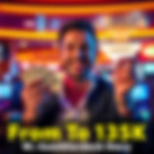 Gambler Celebrating Win A happy gambler holding cash and smiling after winning big at a casino