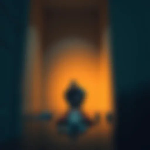 A recovered gambling addict sits in a quiet room, looking thoughtfully at the ground, symbolizing their journey through addiction.