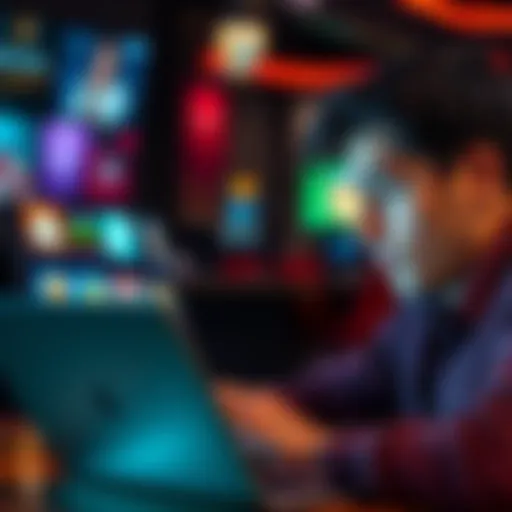 A person looking at a laptop screen displaying various gambling sites with a thoughtful expression, considering options for online gambling.