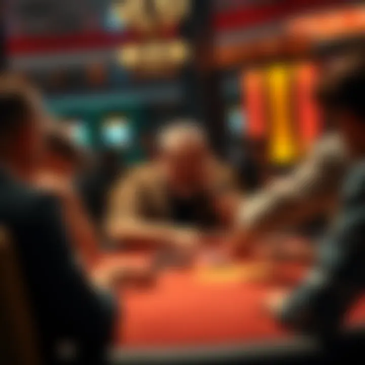 A tense moment at a gambling table as a player is ejected, looking frustrated, with chips scattered around.