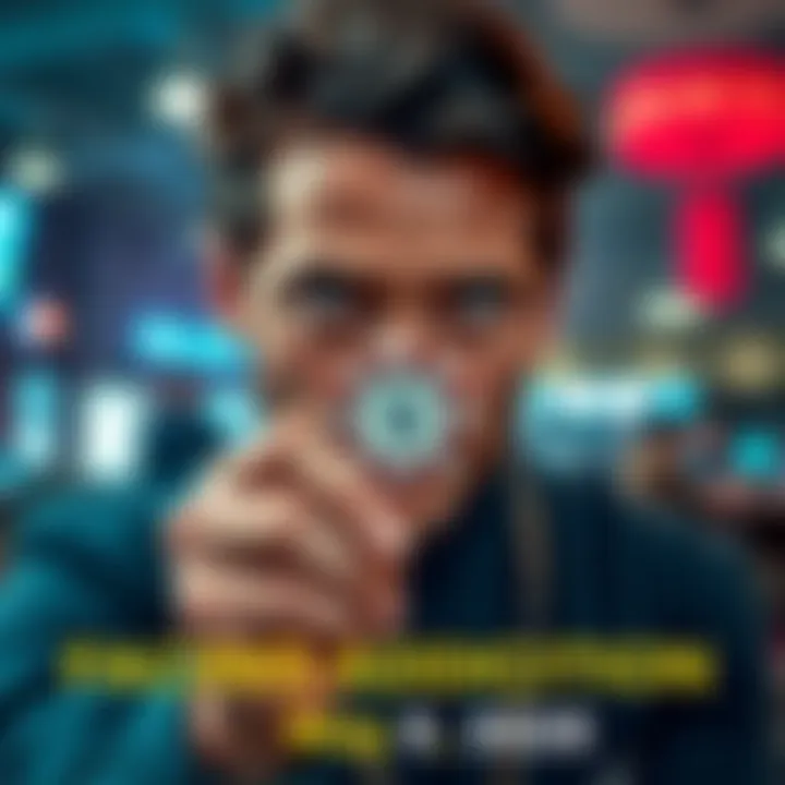 A person with a distressed expression holds a gambling chip, symbolizing the struggle with gambling addiction