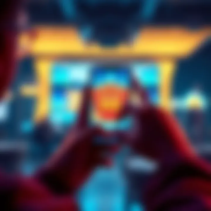 A person excitedly looking at their smartphone showing a winning screen on a gambling app