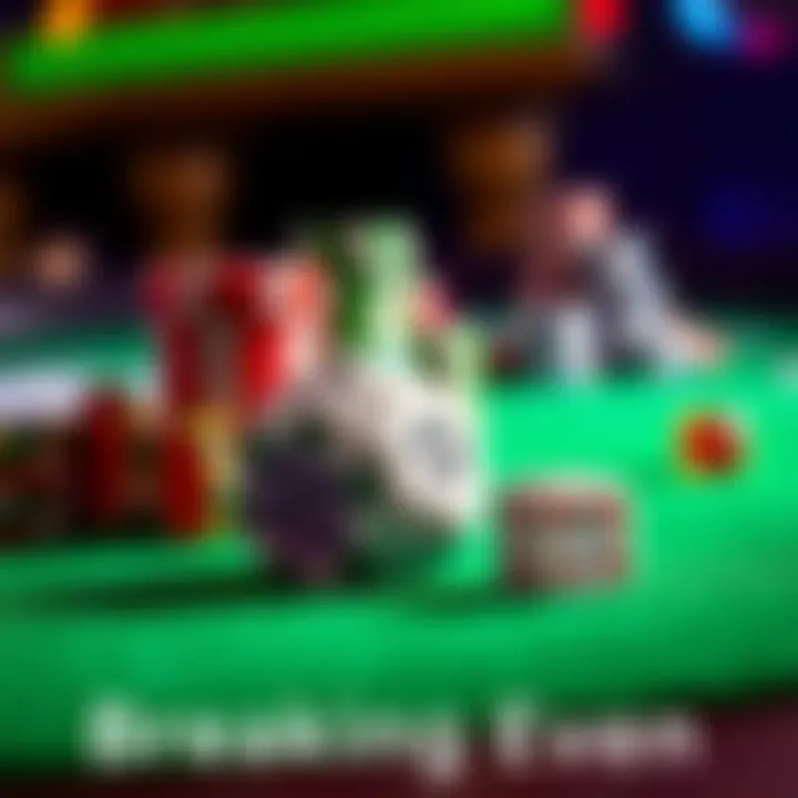 A close-up of colorful gambling chips and dice on a green felt table, representing the excitement of a $100 bet.