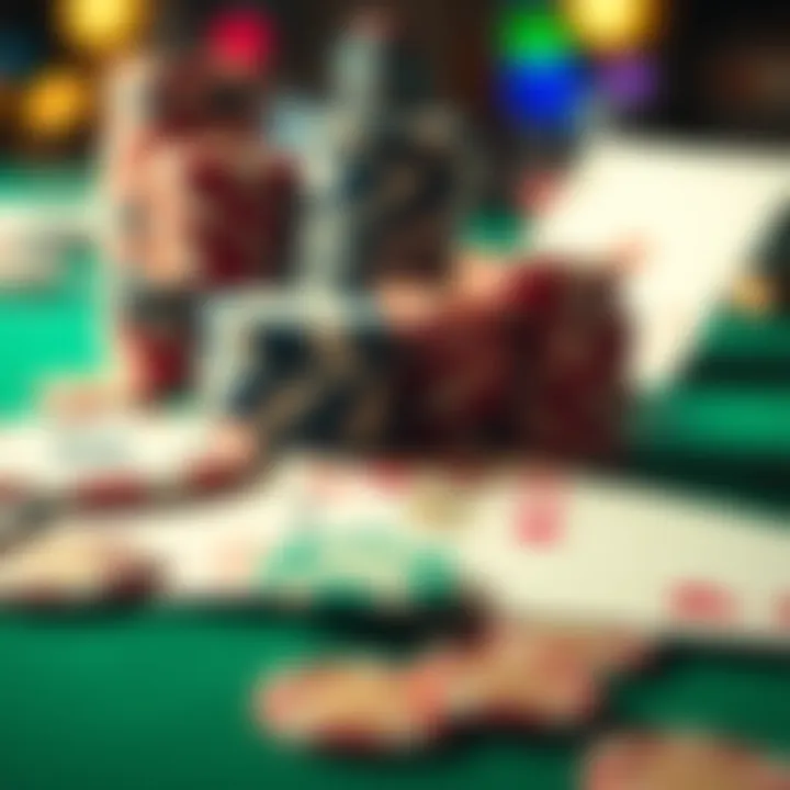 Gambling in American Culture A close-up of poker chips and playing cards on a table, symbolizing the gambling culture in America