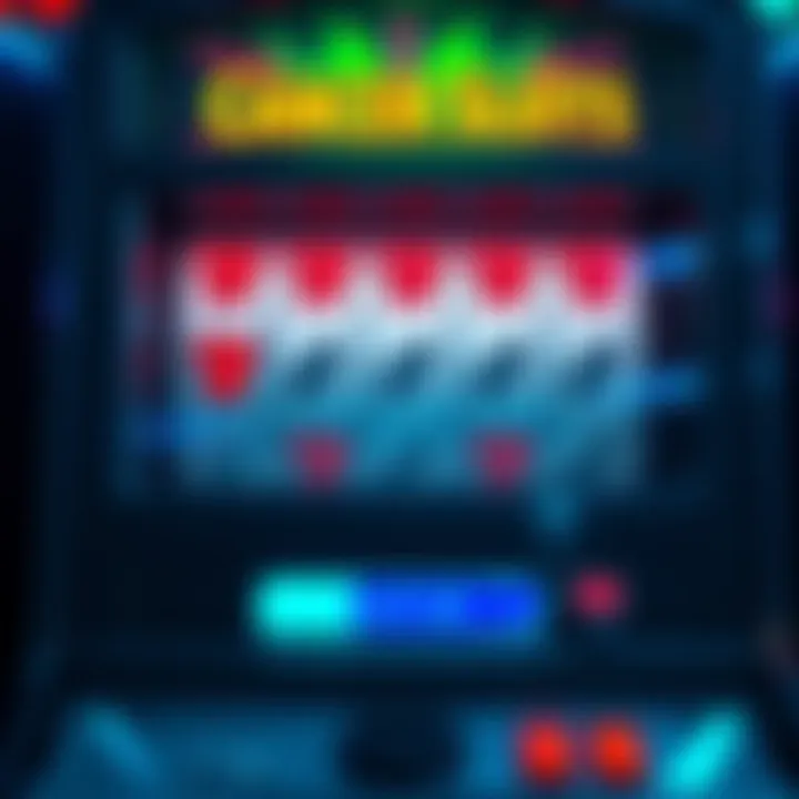 A close-up of a gambling machine displaying losing symbols and empty bank balance, illustrating the struggle and losses faced by a player.