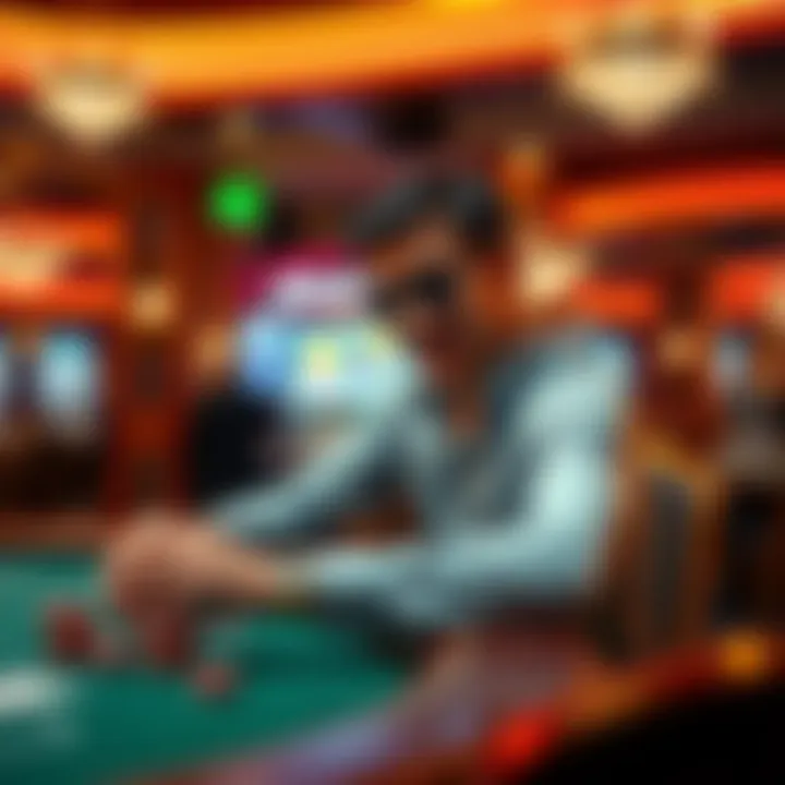 A person placing an unconventional bet at a casino table, showing excitement and anticipation.