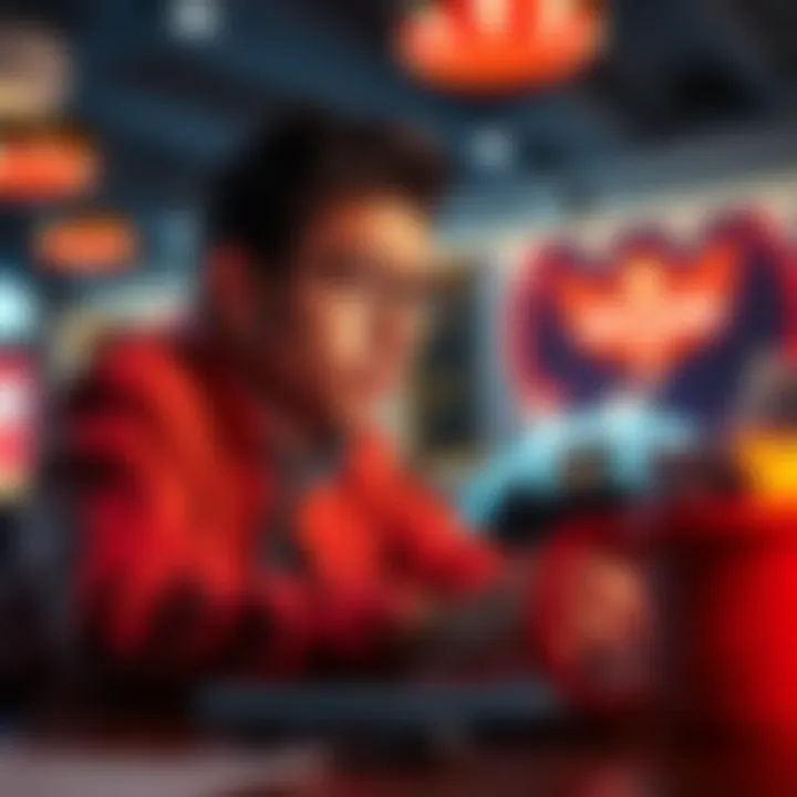 A person looking worried while checking a gambling website on a laptop