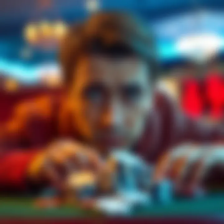 Gambling tax impact A distressed player looking at gaming chips with a worried expression, representing the effects of high gambling taxes in the UK.