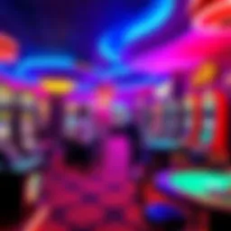 A vibrant casino scene showcasing slot machines, poker tables, and people engaged in gaming, highlighting recent developments in the gambling industry.