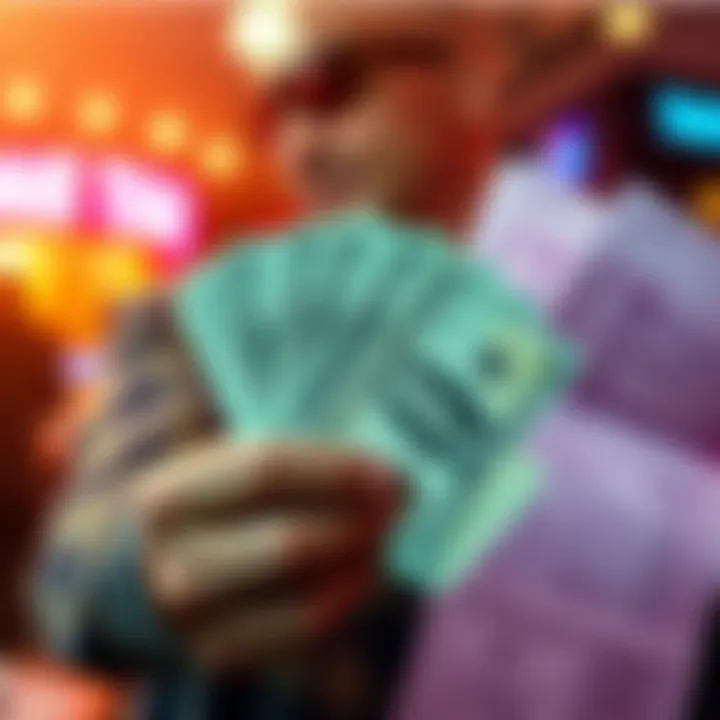 Gambling Wins and Taxes A person holding cash with tax forms in the background, illustrating the impact of taxes on gambling winnings.