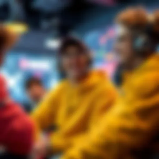 A gamer laughing while sharing their Plat 5 ranking story with friends in a casual setting.