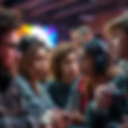 A group of gamers looking frustrated while discussing recent play experiences, showcasing a mix of emotions