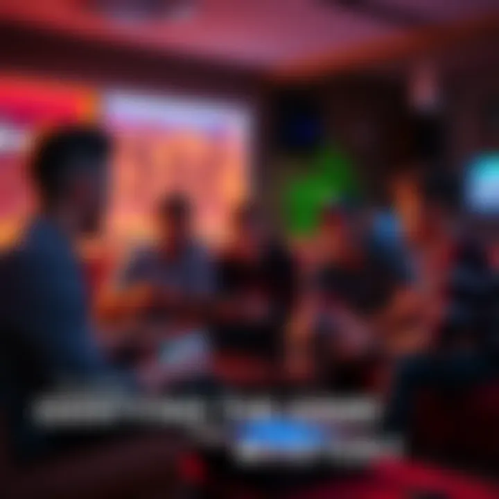 A group of gamers engaged in a lively discussion about their favorite video games in a cozy setting.