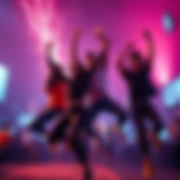 Excited gamers celebrating a win A group of diverse gamers jumping in celebration with joy and excitement after a record-breaking win in gaming.