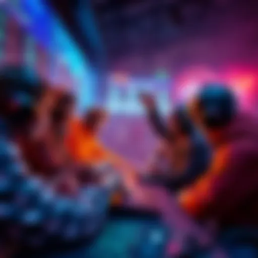 Gamers sharing code on a forum A group of gamers exchanging daily codes for games on an online forum