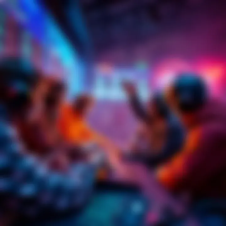 Gamers sharing code on a forum A group of gamers exchanging daily codes for games on an online forum