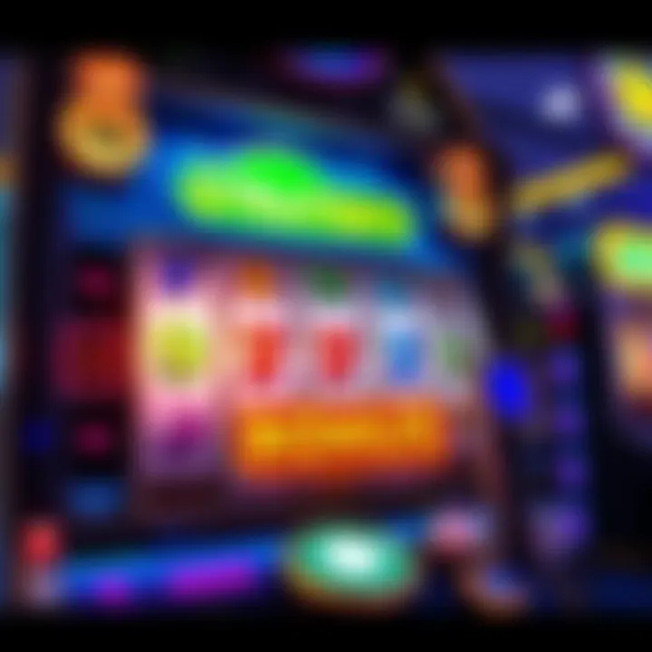 A vibrant slot machine display with symbols showing winning combinations and a highlighted bonus feature, representing strategies to maximize gaming rewards.