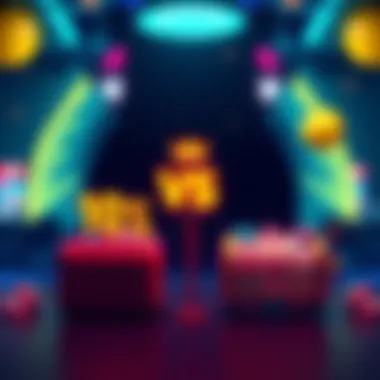 A visual representation of two gaming bonus options: a 10% monthly lossback with a large bonus, and a smaller deposit bonus with free spins on a candy-themed slot game.