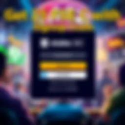 A promotional image showing a signup form for stake.us with the code EZMONEEZ highlighted, along with a graphic of 25 free SC being awarded, appealing to gamers.