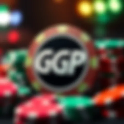 GGPoker logo displayed with colorful poker chips around it, showcasing a winning atmosphere in online poker