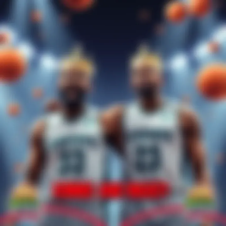 Giannis and Maxey Celebrate Crown Giannis Antetokounmpo and Tyrese Maxey celebrating together after being named King of the Court on DraftKings, surrounded by basketball graphics.