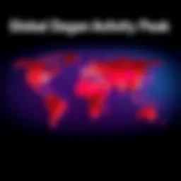 A world map highlighting regions with high concentrations of degens, showcasing a surge in activity across various areas.