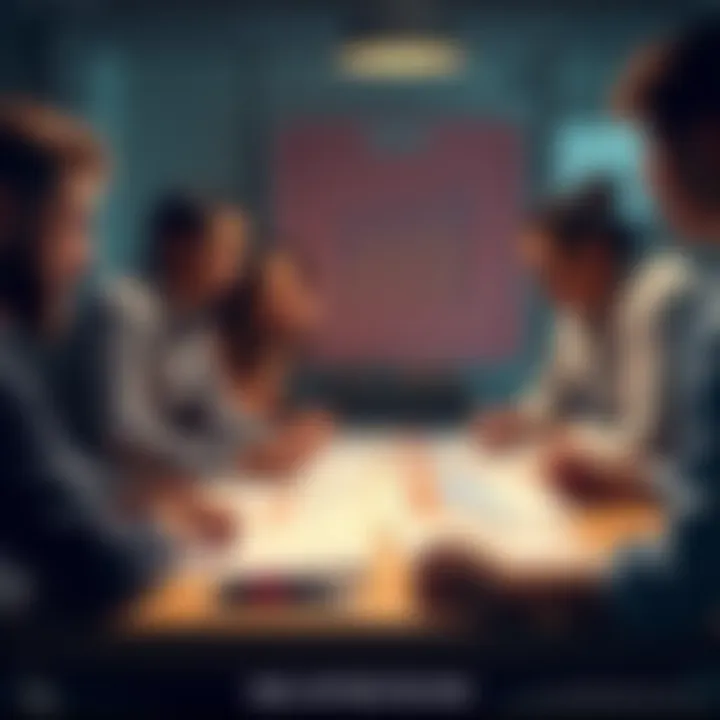 Goal-Setting for 2026 A group of diverse people discussing their goals for 2026, with charts and notes spread out on a table