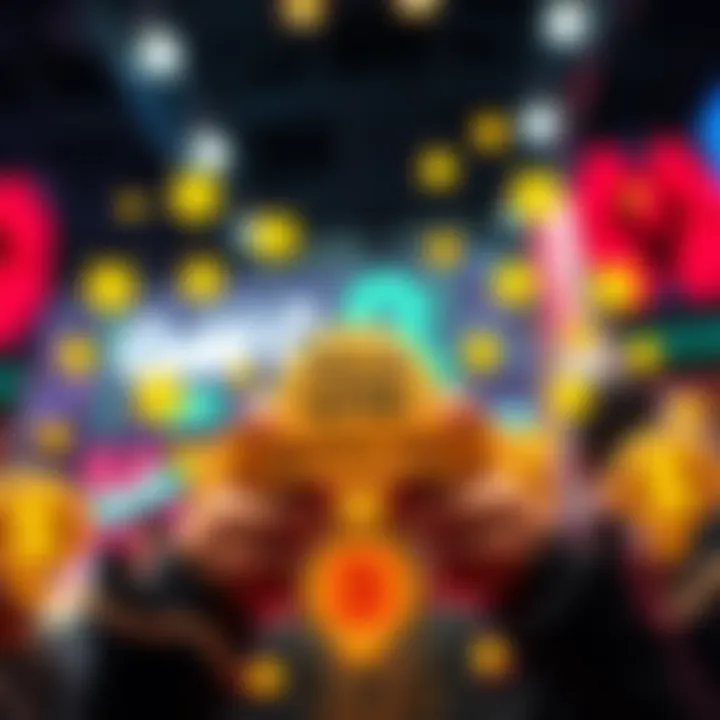 A graphic showing a happy Gold VIP member receiving monthly bonus rewards with dollar signs and stars around them.