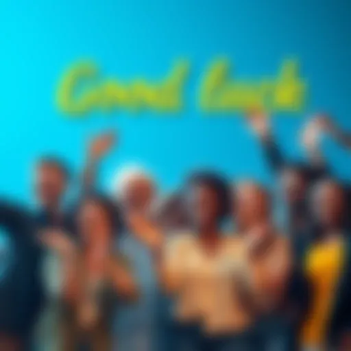 A group of diverse people sharing positive energy with smiles and gestures of encouragement, celebrating new challenges.