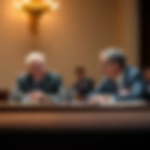 Gore and Wheeler sitting at a table, engaged in a serious discussion about major challenges ahead