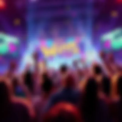 A colorful celebration scene showing players cheering and celebrating a big win in Graffiti Ways game.