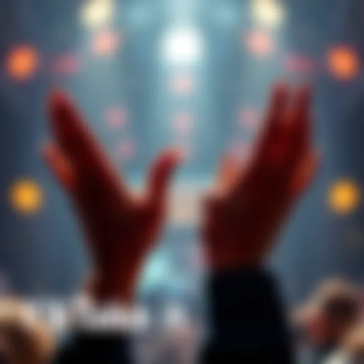 Grateful hands expressing thanks A pair of hands raised in a gesture of gratitude, symbolizing appreciation and connection among people
