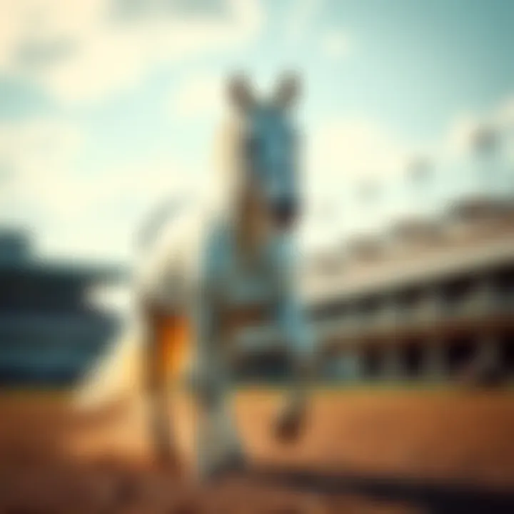 Great White, the horse, leaving the field after a run, looking healthy and alert