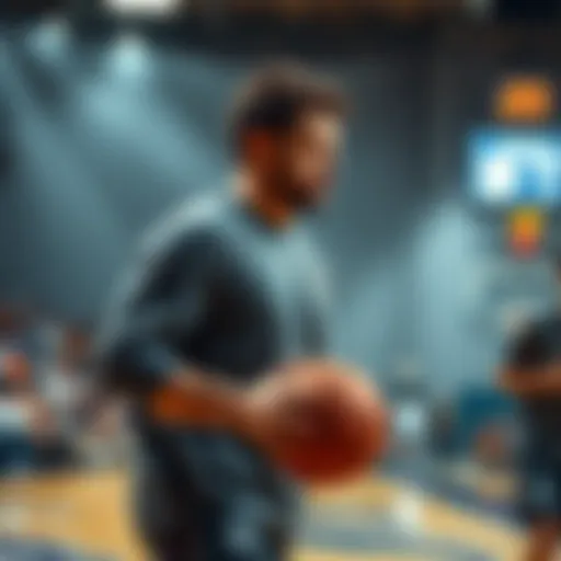 Coach Nurse putting Grimes back into the game during a lopsided basketball match