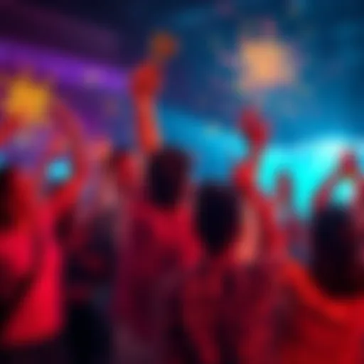 People celebrating a grand chance win with excitement and sharing links